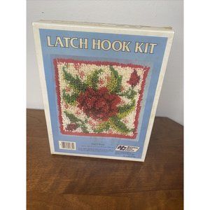 New National Yarn Craft Latch Hook Rug Kit Rose Flower 12" x 12" Style P412